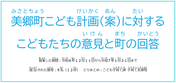 計画（案）に対するこどもたちの意見と町の回答